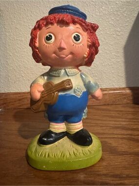 Vintage 1960’s-1975 Raggedy Andy Figurine Attached Gold Sticker Made in Japan